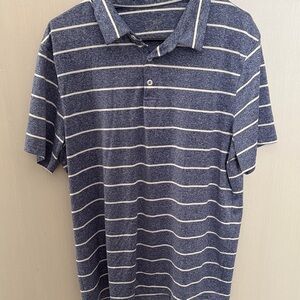 Old Navy Blue and White Striped Polo